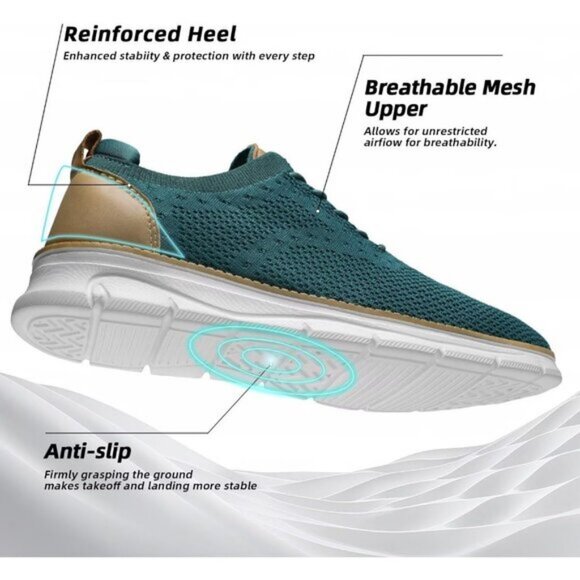 ⚡Men's Z53 Turquoise Mesh Casual Walking Business Oxfords Lightweight Sneakers - Picture 7 of 7